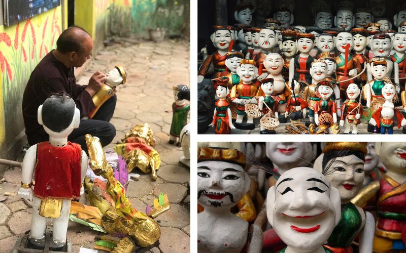 Artiste et marionnettes sur l'eau à Bac Ninh