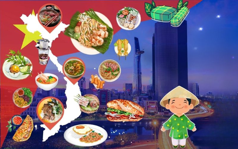 Carte culinaire des spécialités des provinces et villes vietnamiennes.