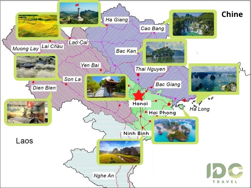 Northern Vietnam tourist map