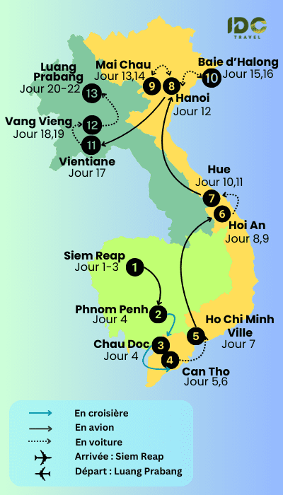 Circuit authentique Culture au Cambodge, Vietnam et Laos en 22 jours