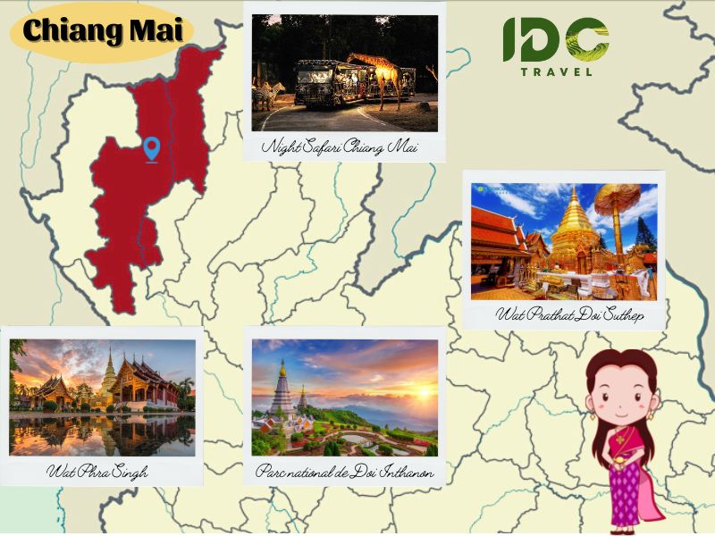 Carte touristique de Chiang Mai
