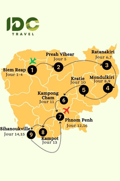 Circuit fantastique autour du Cambodge en 16 jours