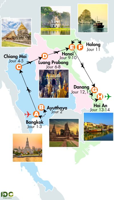 Circuit Patrimoine 15 jours Thaïlande Laos Vietnam