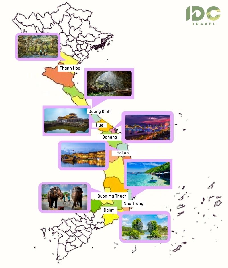 Central Vietnam map