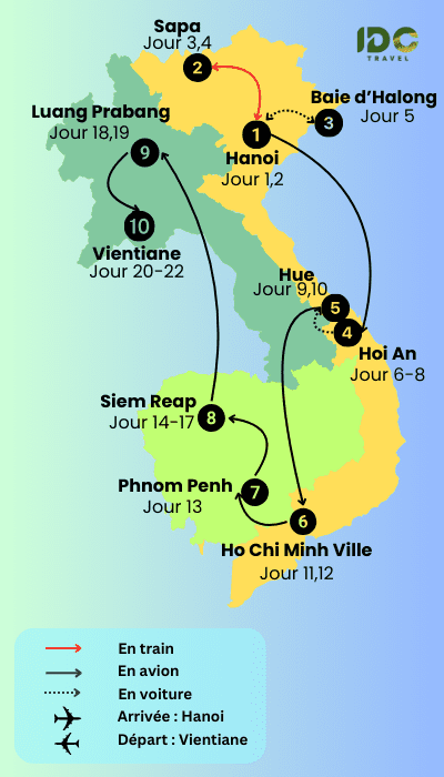 Circuit Indochine Vietnam, Cambodge et Laos en 22 jours