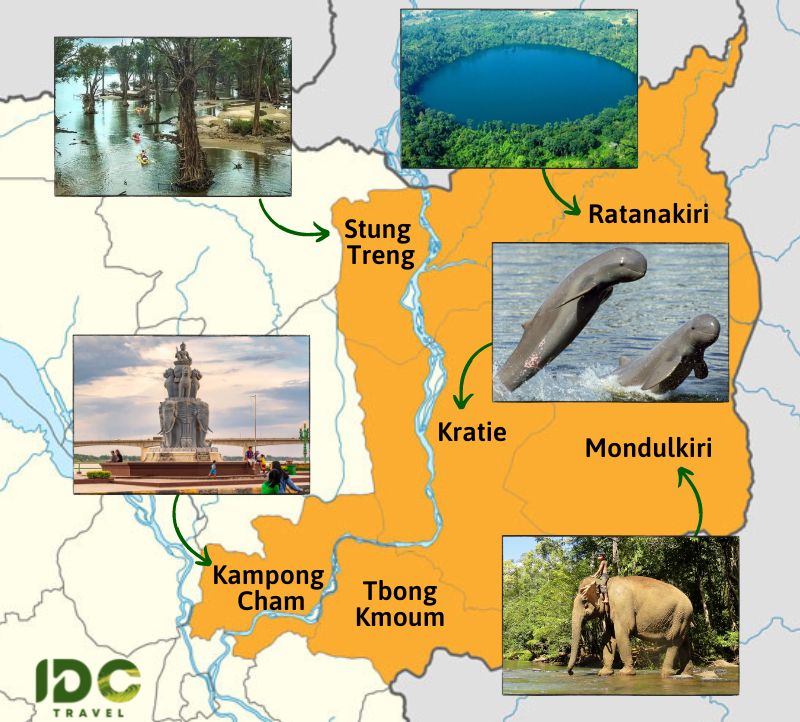 Carte de l'Est Cambodge