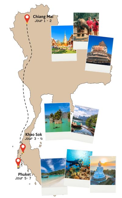 Découverte de la Thaïlande : Chiang Mai, Khao Sok et Phuket 7 jours
