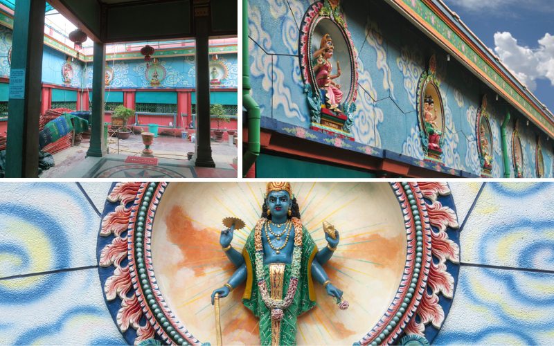Dieux et Déesses sur le mur au Temple Hindou Mariamman