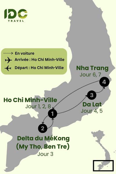 Escapade de Ho Chi Minh Ville à Delta Mékong en 8 jours