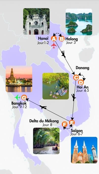 Essentiels du Vietnam et Touche de la Thaïlande en 12 jours