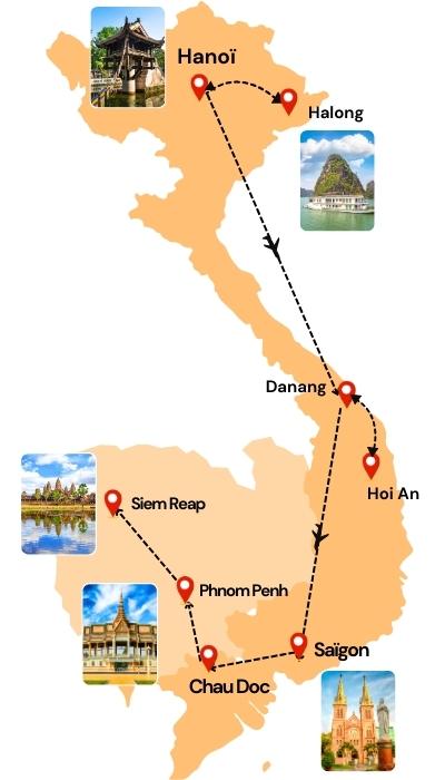 Exploration des merveilles du Vietnam Cambodge en 13 jours