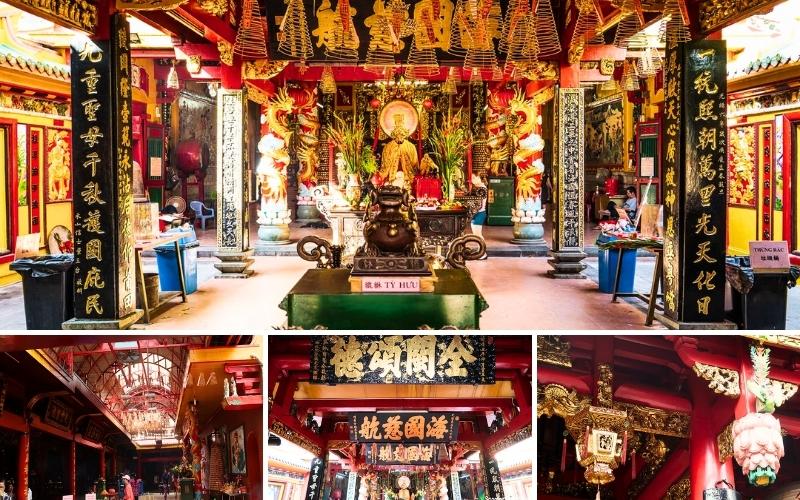 Espace mangnifique et sacré de l'intérieur de la Pagode Quan Am à Ho Chi Minh-Ville
