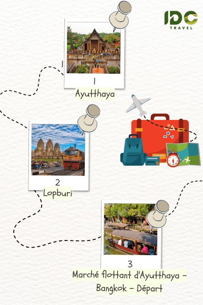 Itinéraire "Excursion historique à Ayutthaya en 3 jours", composé des destinations: Ayutthaya, Lopburi et Bangkok