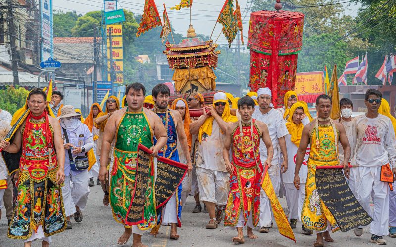 Festival végétarien en Thaïlande