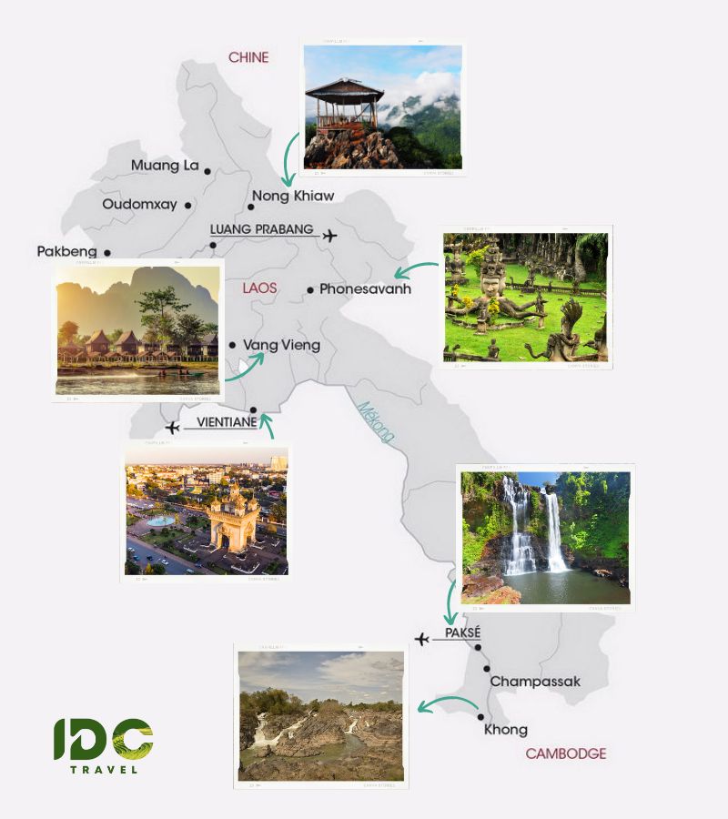 Laos Carte Touristique