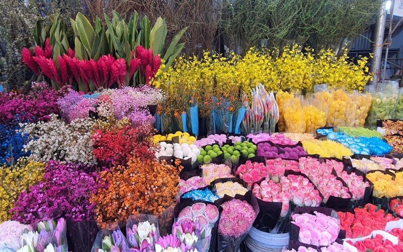 Marché de fleurs de Quang Ba