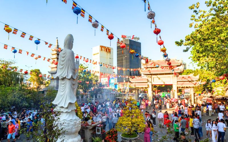 Pagode Vinh Nghiem à l'occasion du festival du Nouvel An