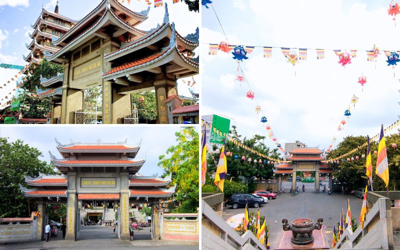 Porte de la Pagode Vinh Nghiem construite selon l'architecture "Tam Quan"
