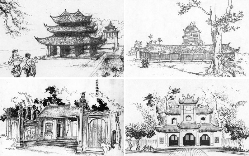 Quelques dessins de constructions vietnamiennes par l'architecte Nguyen Ba Lang