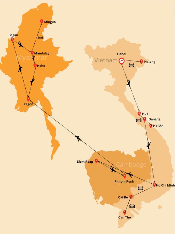 Trésors du Vietnam, Cambodge et Myanmar en 21 Jours