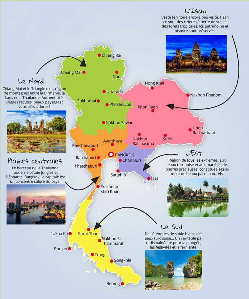 Thaïlande Carte Touristique