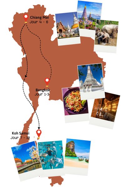 Itinéraire 3 : Thaïlande formidable (Bangkok - Chiang Mai - Koh Samui)