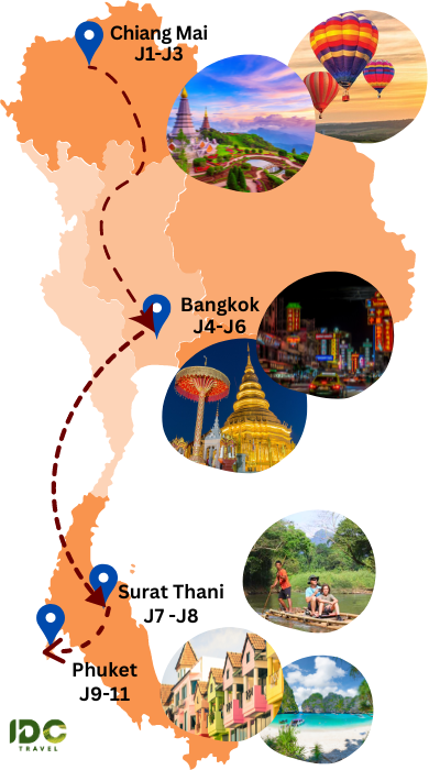 Voyage de détente et d’aventure de 11 jours en Thaïlande