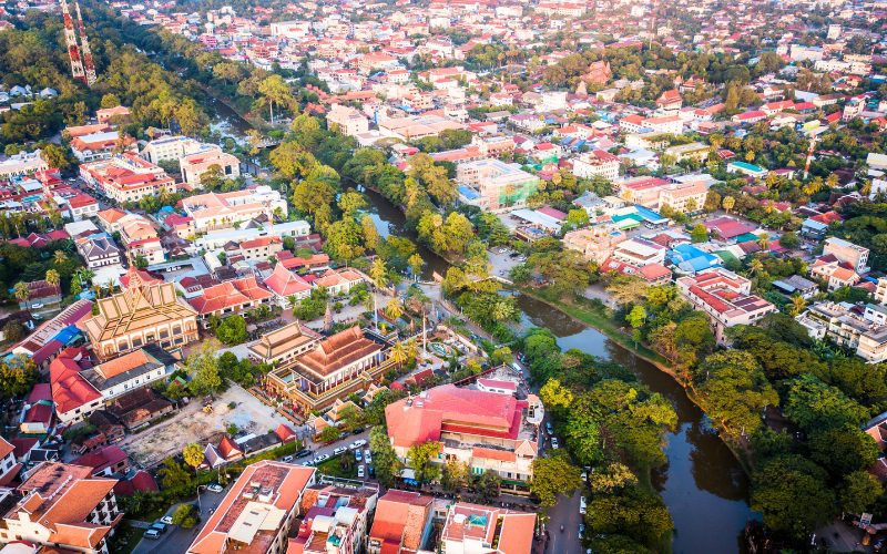 Vue aérienne de Siem Reap