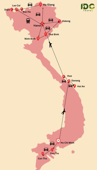 Voyage du Sud au Nord Vietnam en 21 Jours