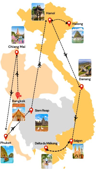 Voyage Combiné Thaïlande, Cambodge & Vietnam en 14 jours