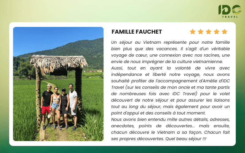 De beaux souvenirs de nos chers clients du voyage Vietnam 14 jours